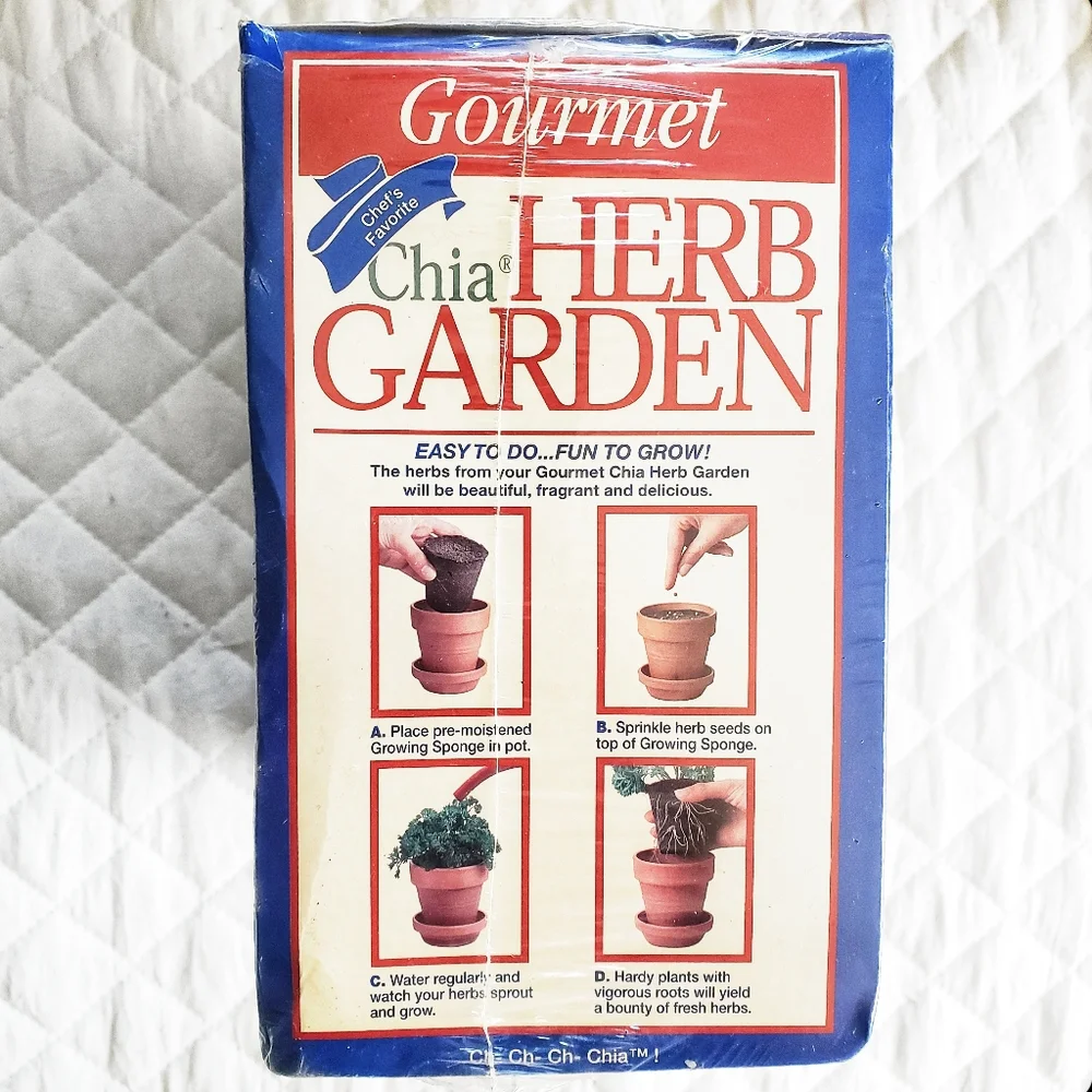 NWT Vintage Chia Terra Cotta Herb Garden Grow Your Own Herbs Indoors New Sealed